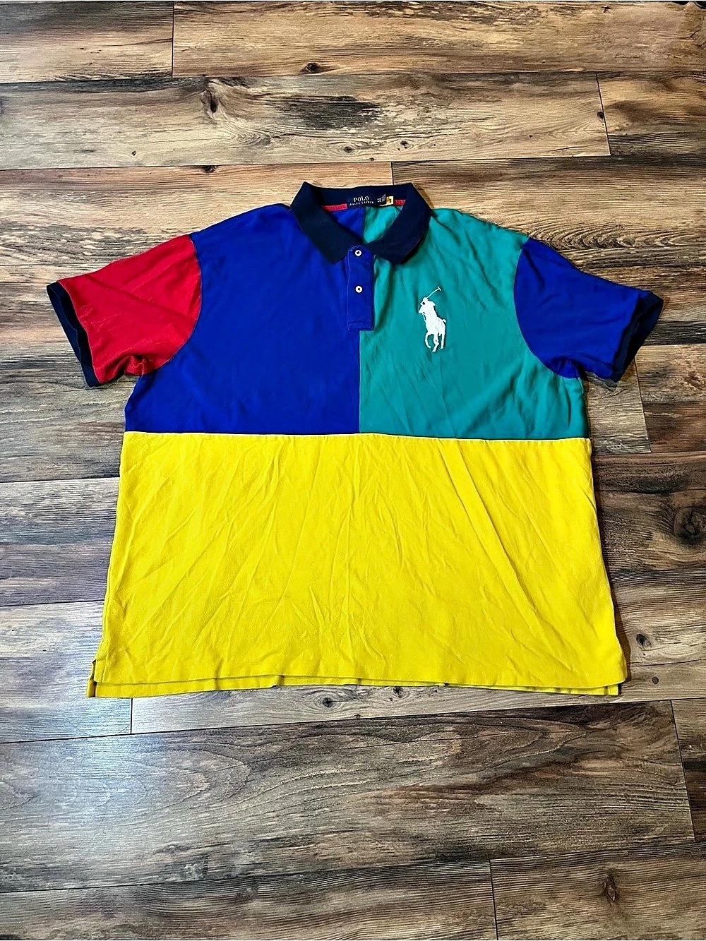 Polo Ralph Lauren 4XB Big & Tall Colorblock Polo Shirt Men’s 4X Cotton Big Pony
